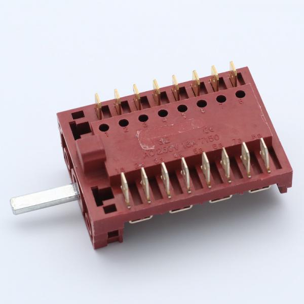 Rotary switches adjust the gear used in electric ovens/barbecues